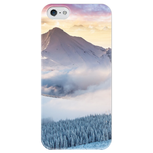 Заказать чехол для iPhone 5/5S в Москве. Чехол для iPhone 5 глянцевый, с полной запечаткой Горы на закате от Таня Чулюкина - готовые дизайны и нанесение принтов.