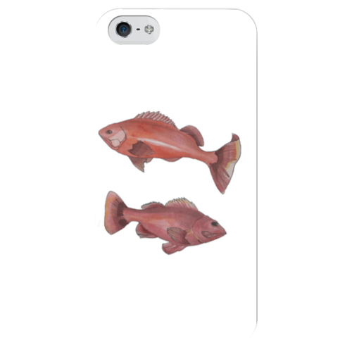 Заказать чехол для iPhone 5/5S в Москве. Чехол для iPhone 5 глянцевый, с полной запечаткой Красные рыбы от baschmakowa.tanya@yandex.ru - готовые дизайны и нанесение принтов.