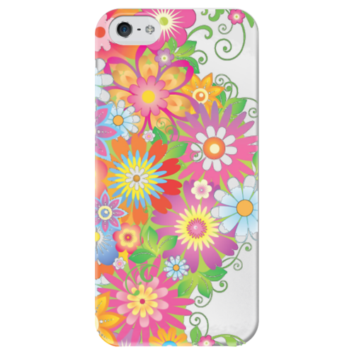 Заказать чехол для iPhone 5/5S в Москве. Чехол для iPhone 5 глянцевый, с полной запечаткой Цветы от Елена Гришина - готовые дизайны и нанесение принтов.