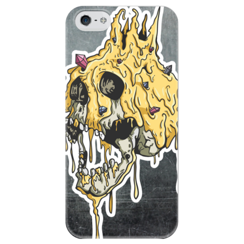 Заказать чехол для iPhone 5/5S в Москве. Чехол для iPhone 5 глянцевый, с полной запечаткой Gold skull от scoopysmith - готовые дизайны и нанесение принтов.