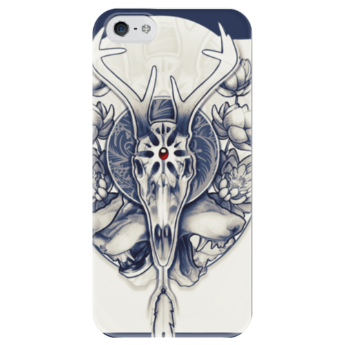 Заказать чехол для iPhone 5/5S в Москве. Чехол для iPhone 5 глянцевый, с полной запечаткой Deer's skull от Анастасия Авина - готовые дизайны и нанесение принтов.