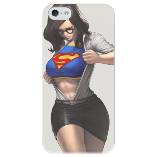 Заказать чехол для iPhone 5/5S в Москве. Чехол для iPhone 5 глянцевый, с полной запечаткой Супергёрл (Supergirl) от scoopysmith - готовые дизайны и нанесение принтов.