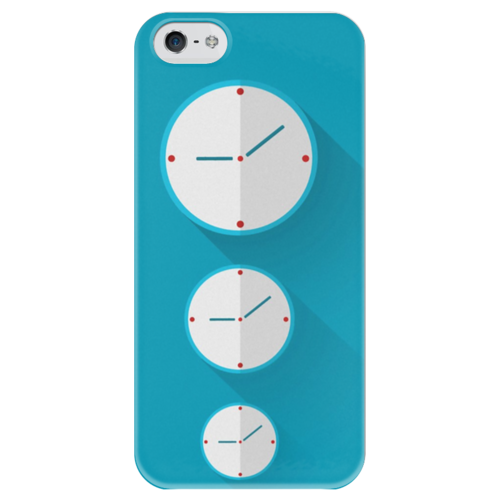 Заказать чехол для iPhone 5/5S в Москве. Чехол для iPhone 5 глянцевый, с полной запечаткой Three clock от александр14 - готовые дизайны и нанесение принтов.