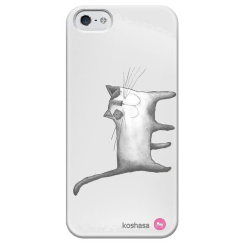 Заказать чехол для iPhone 5/5S в Москве. Чехол для iPhone 5 глянцевый, с полной запечаткой Кот с улыбкой от Olya Promokla - готовые дизайны и нанесение принтов.