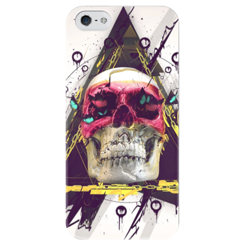 Заказать чехол для iPhone 5/5S в Москве. Чехол для iPhone 5 глянцевый, с полной запечаткой Skull in triangle от scoopysmith - готовые дизайны и нанесение принтов.
