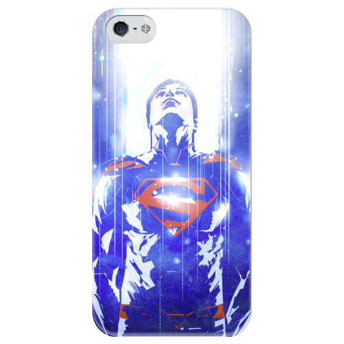 Заказать чехол для iPhone 5/5S в Москве. Чехол для iPhone 5 глянцевый, с полной запечаткой Супермен (Superman) от scoopysmith - готовые дизайны и нанесение принтов.