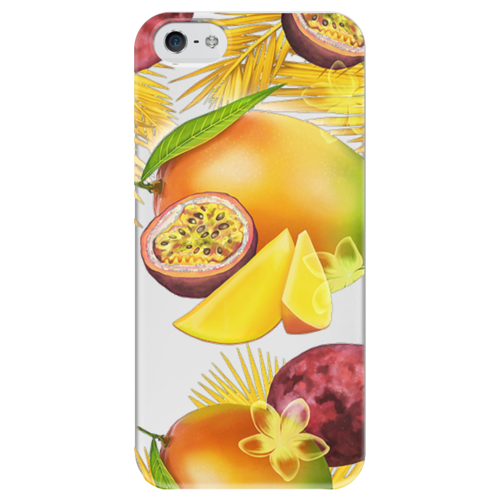 Заказать чехол для iPhone 5/5S в Москве. Чехол для iPhone 5 глянцевый, с полной запечаткой Тропические фрукты от Виктор Гришин - готовые дизайны и нанесение принтов.