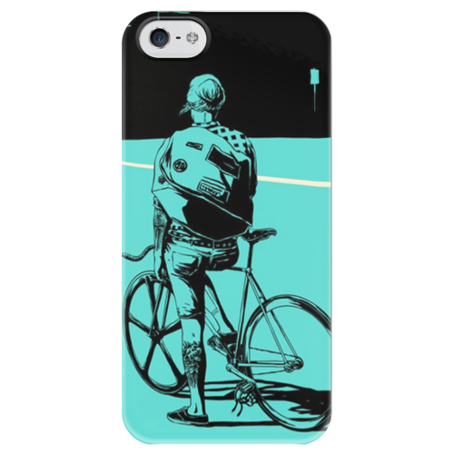 Заказать чехол для iPhone 5/5S в Москве. Чехол для iPhone 5 глянцевый, с полной запечаткой с велосипедом от monster66 - готовые дизайны и нанесение принтов.