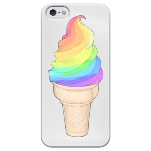 Заказать чехол для iPhone 5/5S в Москве. Чехол для iPhone 5 глянцевый, с полной запечаткой Rainbow Ice Cream от anicherrys - готовые дизайны и нанесение принтов.