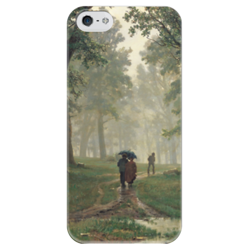 Заказать чехол для iPhone 5/5S в Москве. Чехол для iPhone 5 глянцевый, с полной запечаткой Дождь в дубовом лесу (Иван Шишкин) от trend - готовые дизайны и нанесение принтов.