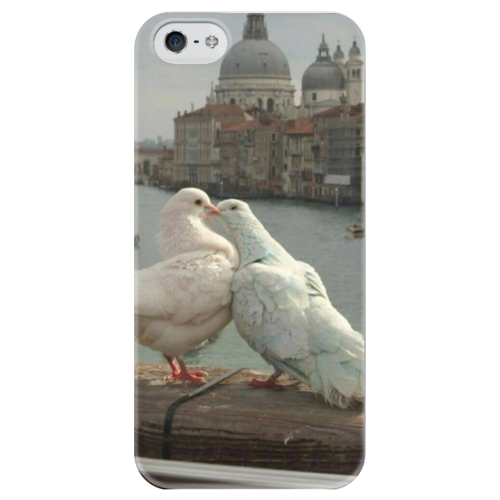 Заказать чехол для iPhone 5/5S в Москве. Чехол для iPhone 5 глянцевый, с полной запечаткой Голубки от Татьяна - готовые дизайны и нанесение принтов.