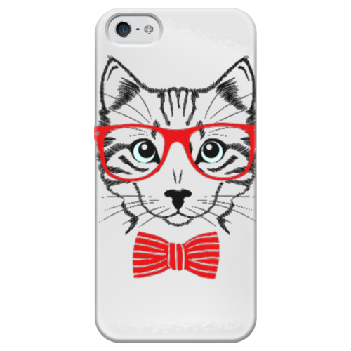 Заказать чехол для iPhone 5/5S в Москве. Чехол для iPhone 5 глянцевый, с полной запечаткой Кошка от YellowCloverShop - готовые дизайны и нанесение принтов.