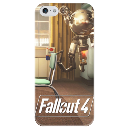 Заказать чехол для iPhone 5/5S в Москве. Чехол для iPhone 5 глянцевый, с полной запечаткой Fallout 4 Mr.Handy Bot от MKT - готовые дизайны и нанесение принтов.