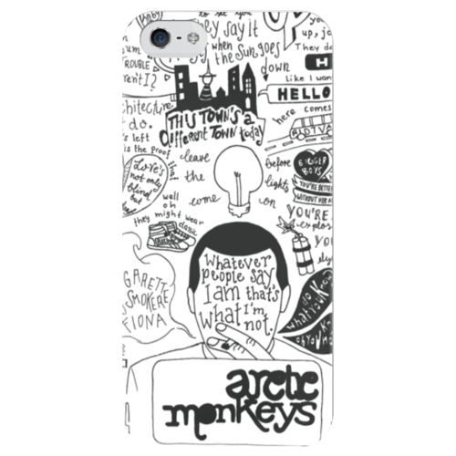 Заказать чехол для iPhone 5/5S в Москве. Чехол для iPhone 5 глянцевый, с полной запечаткой Arctic Monkeys от geekbox - готовые дизайны и нанесение принтов.