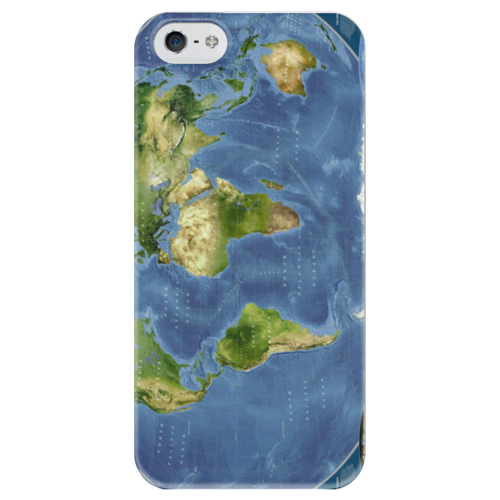 Заказать чехол для iPhone 5/5S в Москве. Чехол для iPhone 5 глянцевый, с полной запечаткой Карта мира от Елена Гришина - готовые дизайны и нанесение принтов.