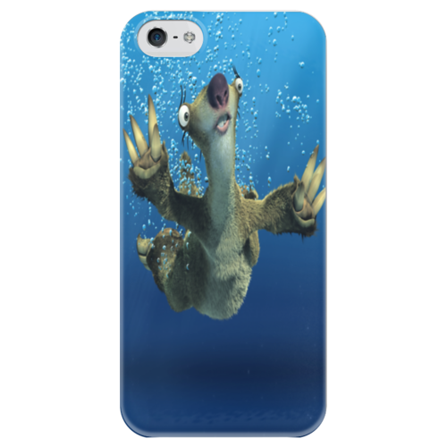 Заказать чехол для iPhone 5/5S в Москве. Чехол для iPhone 5 глянцевый, с полной запечаткой Ледниковый период (Сид под водой) от Аня Лукьянова - готовые дизайны и нанесение принтов.