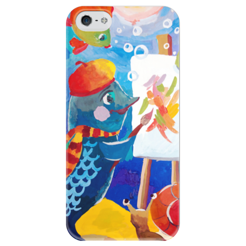Заказать чехол для iPhone 5/5S в Москве. Чехол для iPhone 5 глянцевый, с полной запечаткой Подводный мир от Рисуя Добро - готовые дизайны и нанесение принтов.