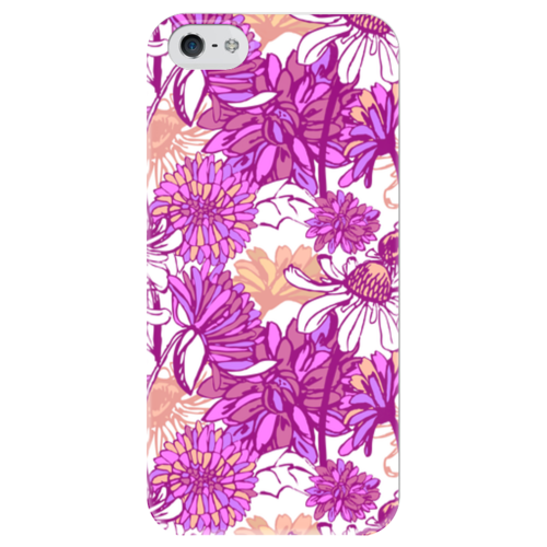 Заказать чехол для iPhone 5/5S в Москве. Чехол для iPhone 5 глянцевый, с полной запечаткой Purple blossom от Evgenia Bandagnomych - готовые дизайны и нанесение принтов.