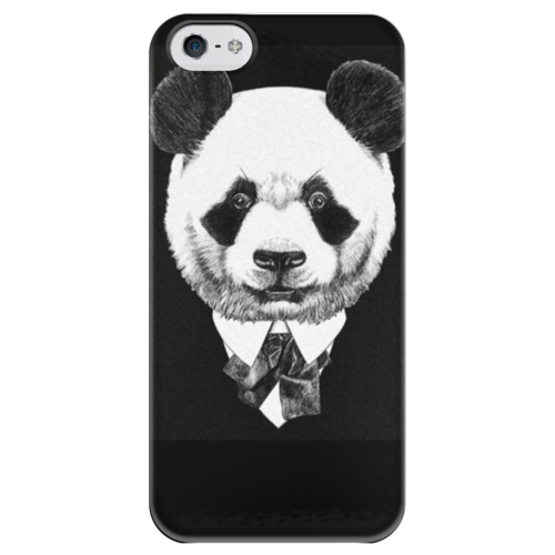 Заказать чехол для iPhone 5/5S в Москве. Чехол для iPhone 5 глянцевый, с полной запечаткой Черно-белая Панда от spbsayka - готовые дизайны и нанесение принтов.