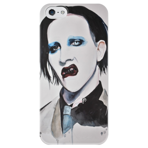 Заказать чехол для iPhone 5/5S в Москве. Чехол для iPhone 5 глянцевый, с полной запечаткой Marilyn Manson от Anna - готовые дизайны и нанесение принтов.