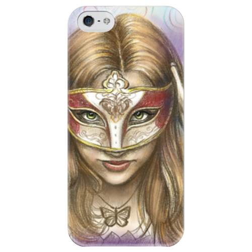 Заказать чехол для iPhone 5/5S в Москве. Чехол для iPhone 5 глянцевый, с полной запечаткой Девушка в маске от knesya - готовые дизайны и нанесение принтов.