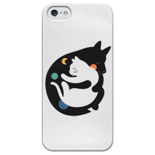 Заказать чехол для iPhone 5/5S в Москве. Чехол для iPhone 5 глянцевый, с полной запечаткой Two Kitties от ramozov - готовые дизайны и нанесение принтов.