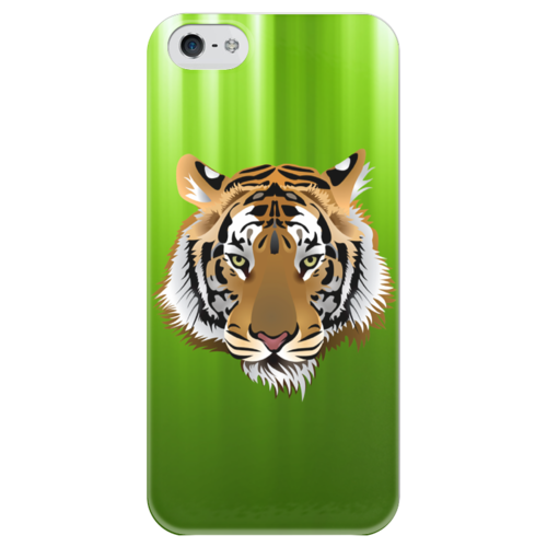 Заказать чехол для iPhone 5/5S в Москве. Чехол для iPhone 5 глянцевый, с полной запечаткой Взгляд тигра от Виктор Гришин - готовые дизайны и нанесение принтов.