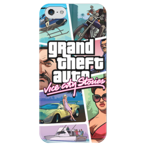 Заказать чехол для iPhone 5/5S в Москве. Чехол для iPhone 5 глянцевый, с полной запечаткой Grand Theft Auto Vice City Stories от Nalivaev - готовые дизайны и нанесение принтов.