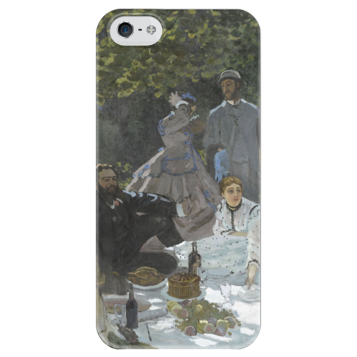 Заказать чехол для iPhone 5/5S в Москве. Чехол для iPhone 5 глянцевый, с полной запечаткой Завтрак на траве (Клод Моне) 1866 от trend - готовые дизайны и нанесение принтов.
