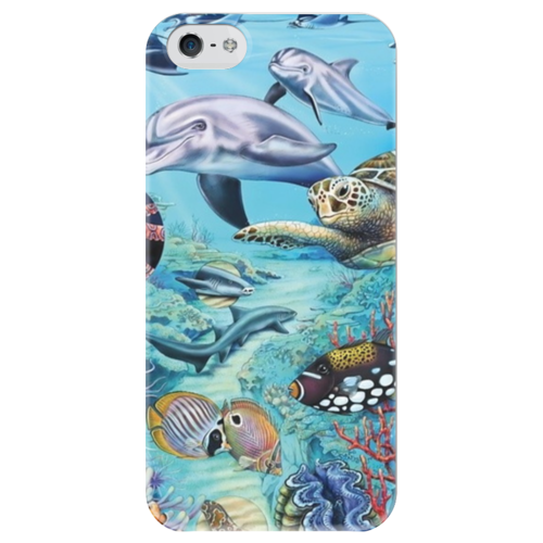 Заказать чехол для iPhone 5/5S в Москве. Чехол для iPhone 5 глянцевый, с полной запечаткой Морские животные от 100pari - готовые дизайны и нанесение принтов.