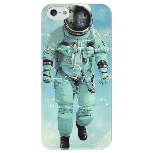 Заказать чехол для iPhone 5/5S в Москве. Чехол для iPhone 5 глянцевый, с полной запечаткой Космонавт от Дария Вовк - готовые дизайны и нанесение принтов.