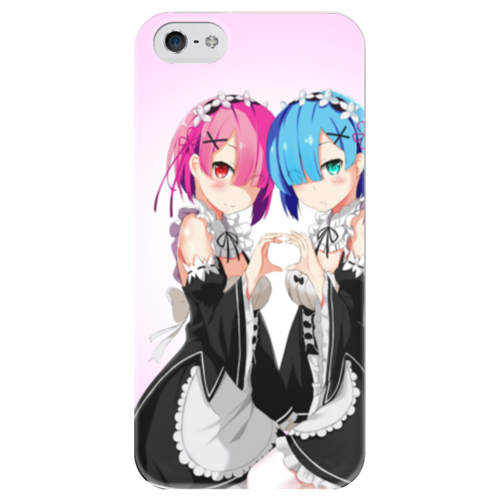 Заказать чехол для iPhone 5/5S в Москве. Чехол для iPhone 5 глянцевый, с полной запечаткой С нуля: Пособие по выживанию... Рем и Рам от geekbox - готовые дизайны и нанесение принтов.