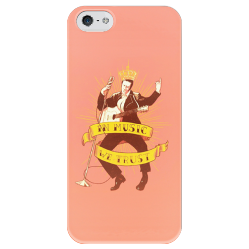 Заказать чехол для iPhone 5/5S в Москве. Чехол для iPhone 5 глянцевый, с полной запечаткой Elvis Presley - the KING от e1rey - готовые дизайны и нанесение принтов.