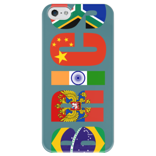 Заказать чехол для iPhone 5/5S в Москве. Чехол для iPhone 5 глянцевый, с полной запечаткой BRICS - БРИКС от trend - готовые дизайны и нанесение принтов.