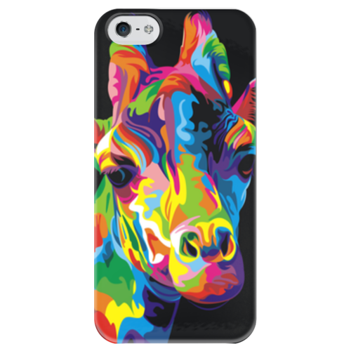 Заказать чехол для iPhone 5/5S в Москве. Чехол для iPhone 5 глянцевый, с полной запечаткой Жираф от Александр - готовые дизайны и нанесение принтов.
