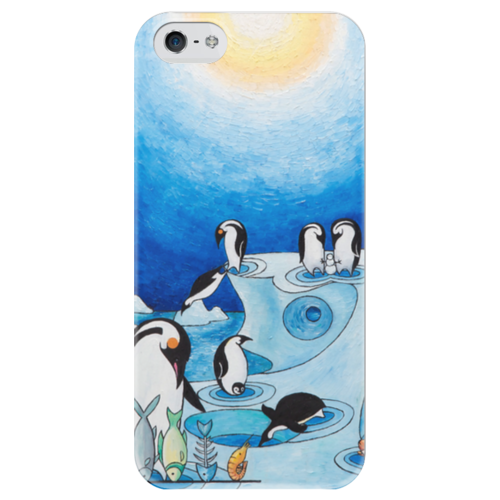 Заказать чехол для iPhone 5/5S в Москве. Чехол для iPhone 5 глянцевый, с полной запечаткой Lollypups #11 (the pinguins)  от Nataly Boitchenko - готовые дизайны и нанесение принтов.