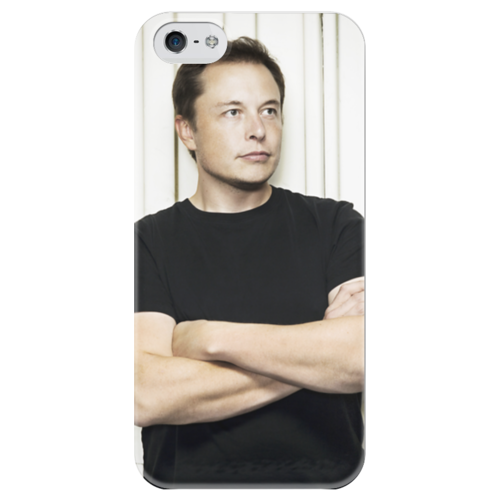 Заказать чехол для iPhone 5/5S в Москве. Чехол для iPhone 5 глянцевый, с полной запечаткой Илон Маск от The Spaceway  - готовые дизайны и нанесение принтов.