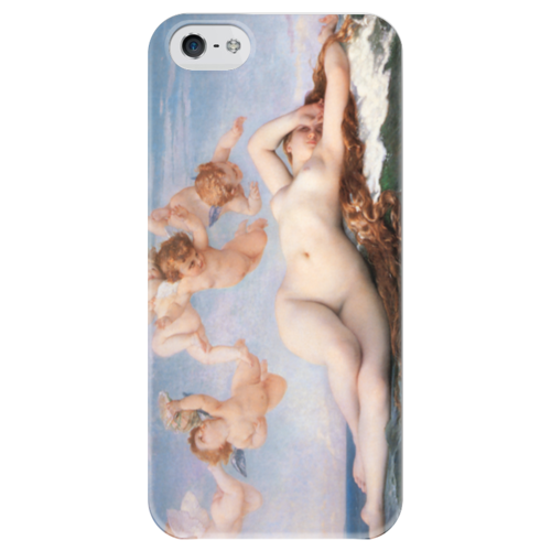 Заказать чехол для iPhone 5/5S в Москве. Чехол для iPhone 5 глянцевый, с полной запечаткой Рождение Венеры (картина Кабанеля) от trend - готовые дизайны и нанесение принтов.