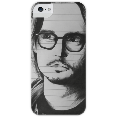 Заказать чехол для iPhone 5/5S в Москве. Чехол для iPhone 5 глянцевый, с полной запечаткой Johnny Depp от mariannabi - готовые дизайны и нанесение принтов.