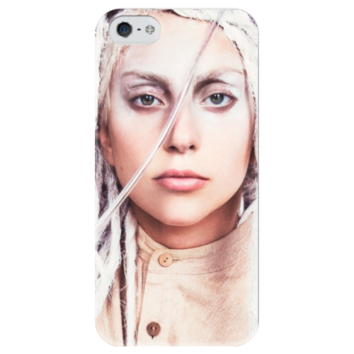 Заказать чехол для iPhone 5/5S в Москве. Чехол для iPhone 5 глянцевый, с полной запечаткой Lady Gaga от dein_engel - готовые дизайны и нанесение принтов.