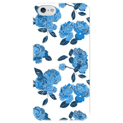 Заказать чехол для iPhone 5/5S в Москве. Чехол для iPhone 5 глянцевый, с полной запечаткой Букет синих роз от Evgenia Bandagnomych - готовые дизайны и нанесение принтов.