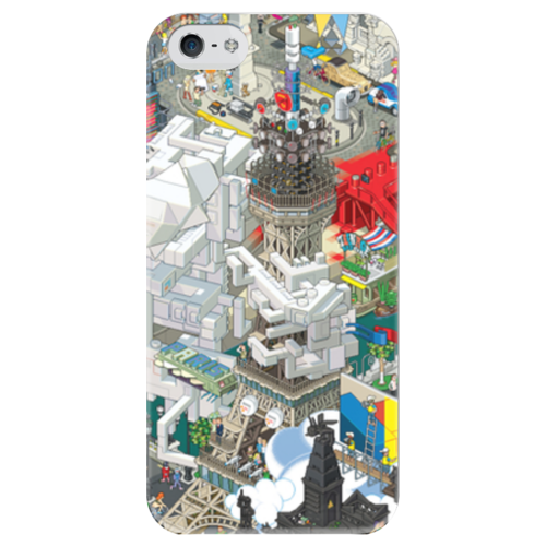 Заказать чехол для iPhone 5/5S в Москве. Чехол для iPhone 5 глянцевый, с полной запечаткой Париж от PopCorn  - готовые дизайны и нанесение принтов.