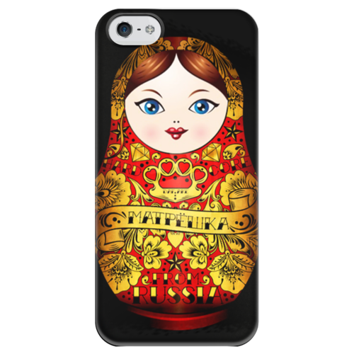 Заказать чехол для iPhone 5/5S в Москве. Чехол для iPhone 5 глянцевый, с полной запечаткой Матрешка от Ms.Russia - готовые дизайны и нанесение принтов.