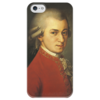 Заказать чехол для iPhone 5/5S в Москве. Чехол для iPhone 5 глянцевый, с полной запечаткой Портрет Вольфганга Амадея Моцарта от trend - готовые дизайны и нанесение принтов.