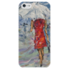 Заказать чехол для iPhone 5/5S в Москве. Чехол для iPhone 5 глянцевый, с полной запечаткой Девушка в красном от rikart - готовые дизайны и нанесение принтов.