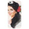Заказать чехол для iPhone 5/5S в Москве. Чехол для iPhone 5 глянцевый, с полной запечаткой Девушка с цветком от sudzin - готовые дизайны и нанесение принтов.