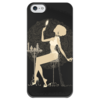 Заказать чехол для iPhone 5/5S в Москве. Чехол для iPhone 5 глянцевый, с полной запечаткой Красивая девушка с зеркалом  силуэт ESZAdesign от eszadesign - готовые дизайны и нанесение принтов.