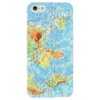 Заказать чехол для iPhone 5/5S в Москве. Чехол для iPhone 5 глянцевый, с полной запечаткой Карта мира от Елена Гришина - готовые дизайны и нанесение принтов.