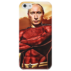 Заказать чехол для iPhone 5/5S в Москве. Чехол для iPhone 5 глянцевый, с полной запечаткой Путин - superhero от Just kidding - готовые дизайны и нанесение принтов.
