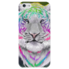 Заказать чехол для iPhone 5/5S в Москве. Чехол для iPhone 5 глянцевый, с полной запечаткой Белый тигр от Tabermori - готовые дизайны и нанесение принтов.